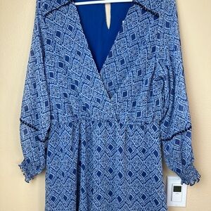 Zara Royal Blue Geometric Dress